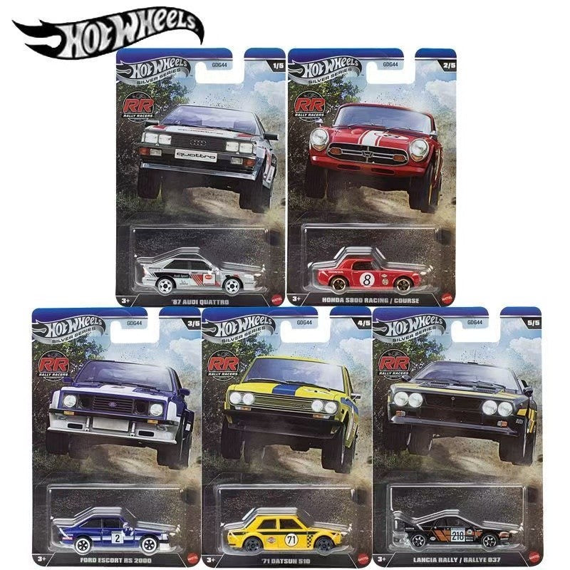 Hot Wheels Pop Culture Silver Label Rally Racing Series Car Model 1/64 Honda S800 Audi DieCast Cars Model Coleção Presente para Meninos