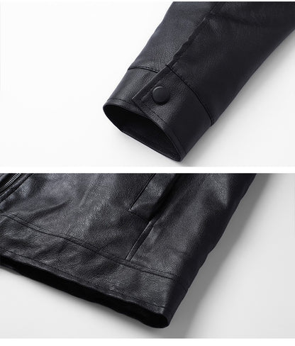 Autumn Thin Velvet Leather Jacket Men 2025 New  Coat Men's Top Windproof Leisure Mens Streetwear Zipper Retro Moto Biker jackets