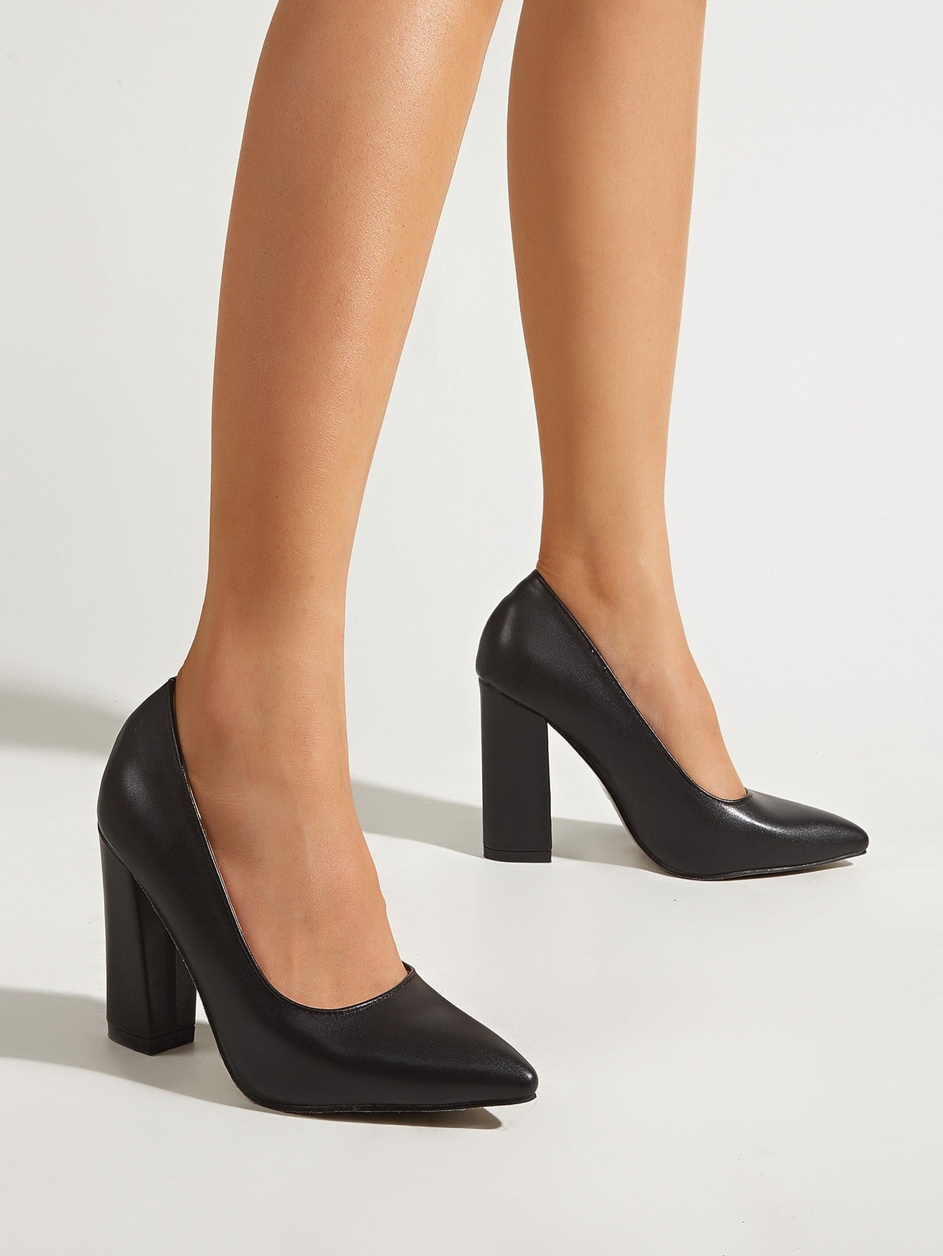 Women's New High Heel Shoes, Thick Heels, Pointed Toes, Shallow Mouth, Fashionable, Simple, Sexy, Commuting and Career