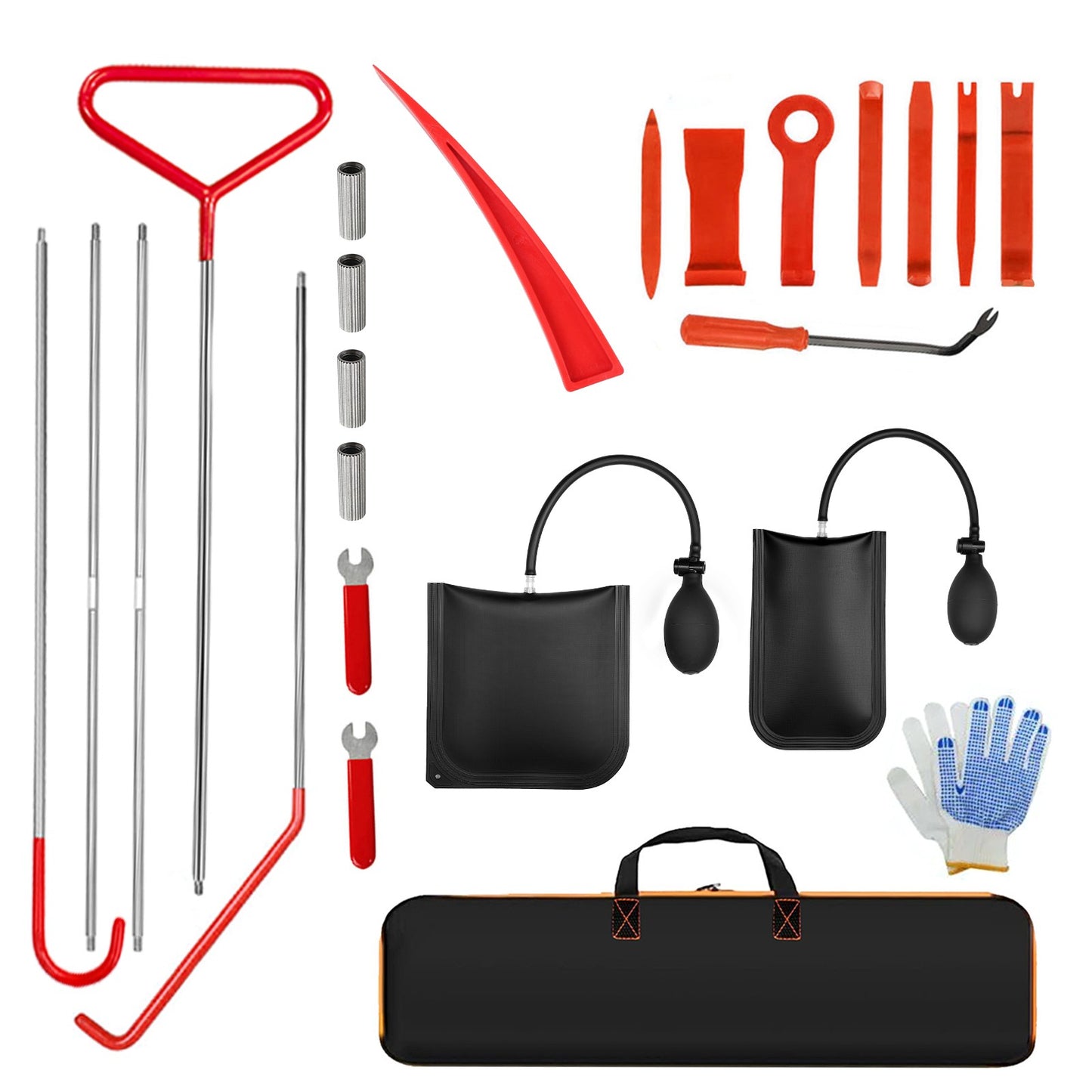 Kit de Ferramentas Automotivas de Abertura de Emergência para Janela de Carro, Chave Perdida, Trancado, Saco de Cunha de Ar, Bomba, Kit de Abertura para Carro e Caminhão