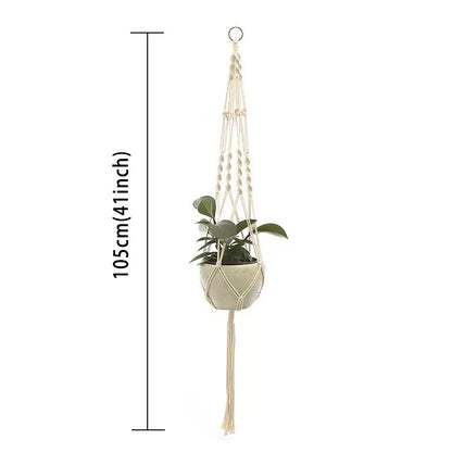 Hanging Plant Handmade Macrame Plant Hanger Flower Pot Planter Hanger Wall Decor Courtyard Garden Hanging Planter Hanging Basket