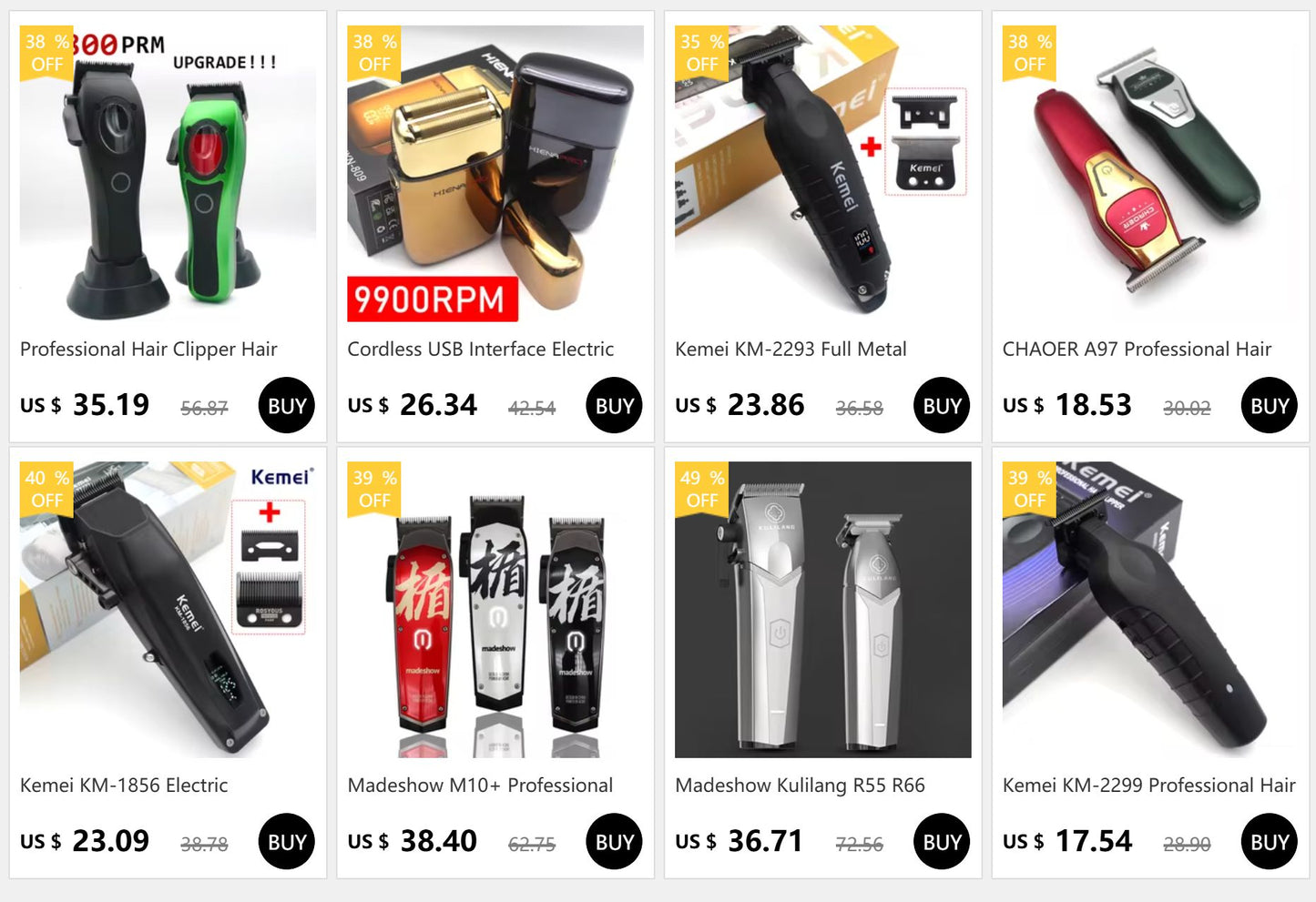 VGR 196 Professional Hair Clipper DLC Blade LED Display Cordless USB Ceramic Blade Men's Haircut Machine Hair Trimmer Machine