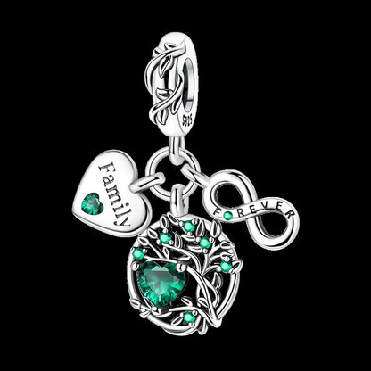 925 Sterling Silver Green Series Flower Tree Apple Pendant DIY Fine Beads Fit Original Charms Bracelet Women Jewelry Diy