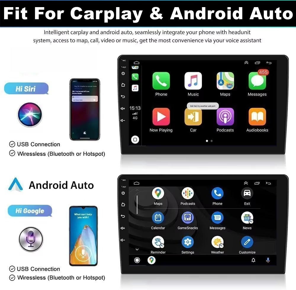 Rádio automotivo Android 13 atualizado para Toyota Corolla EX 2005-2012, tela de toque HD de 9 polegadas com CarPlay e Android Auto sem fio