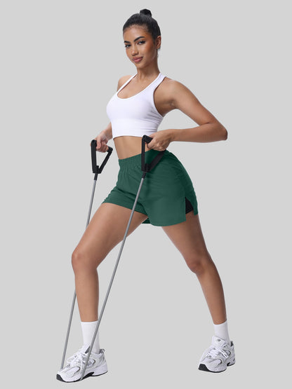 Women's  Split Sports Shorts with Liner, Comfortable and Breathable, Suitable for Multiple Scenarios Like Running, Fitness, Yoga