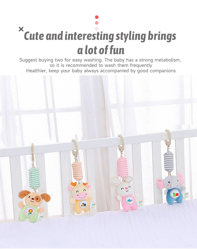 Baby Stroller Bed Hanging Bell Plush Toys Early Education Promote Children Color Cognition Sensory Plush Rattle Training Toys