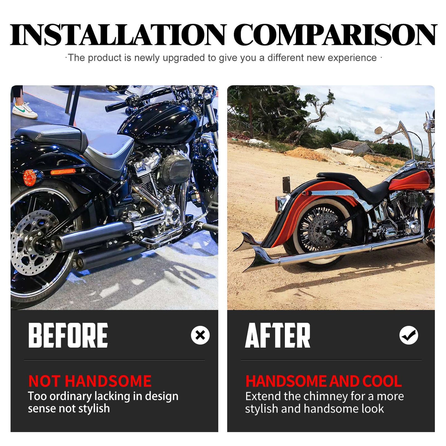 Motorcycle Exhaust Pipe Dual Exhaust System Kit For Harley Softail Fatboy FLSTF Deluxe 2007-2017 Breakout FXSB 13-16 Accessories