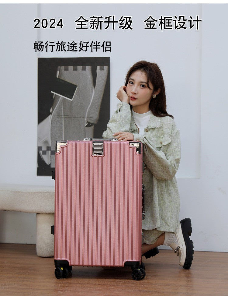 Luggage Suitcase Aluminum Frame 20 Trolley Case Universal Wheels 24 Female Male Students 26 Durable Password 28inch Leather Case