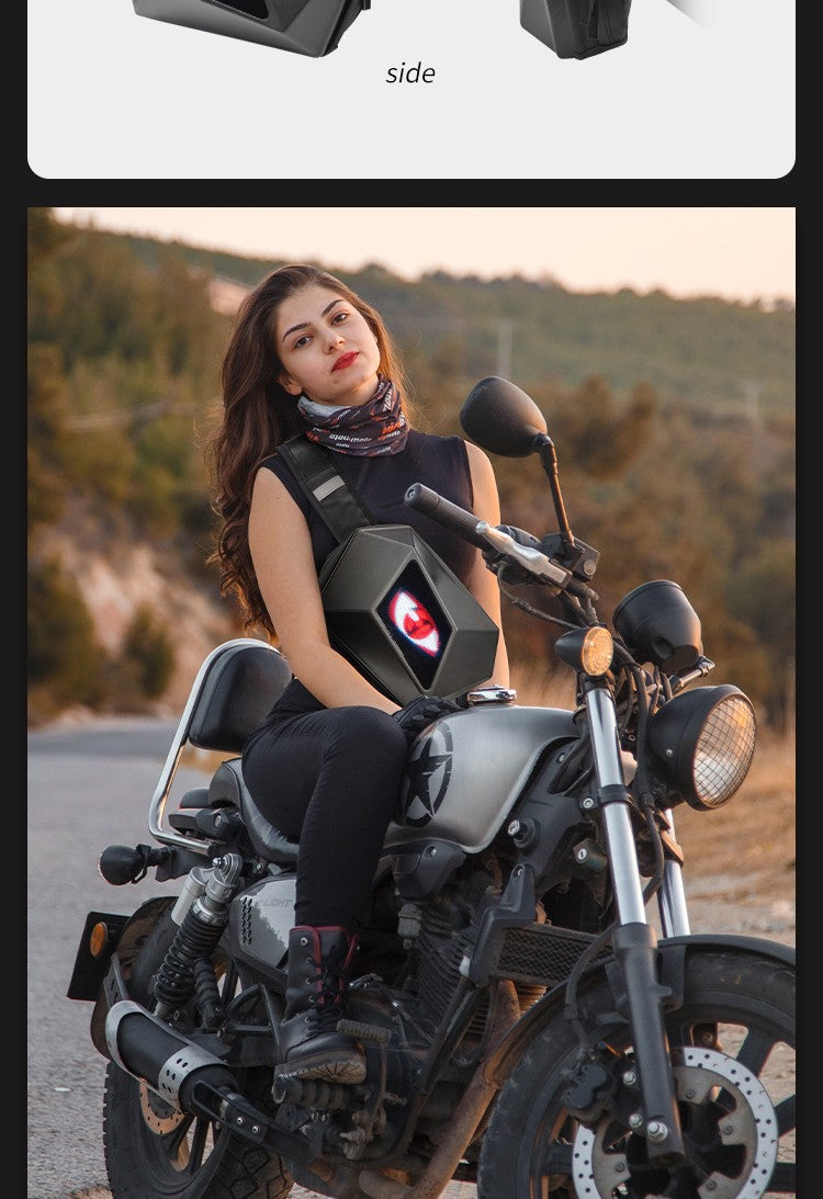 LOY Evil Eye Named Black Crossbody Bag with LED Screen Fashionable Tech-Integrated Stylish Shoulder Bag