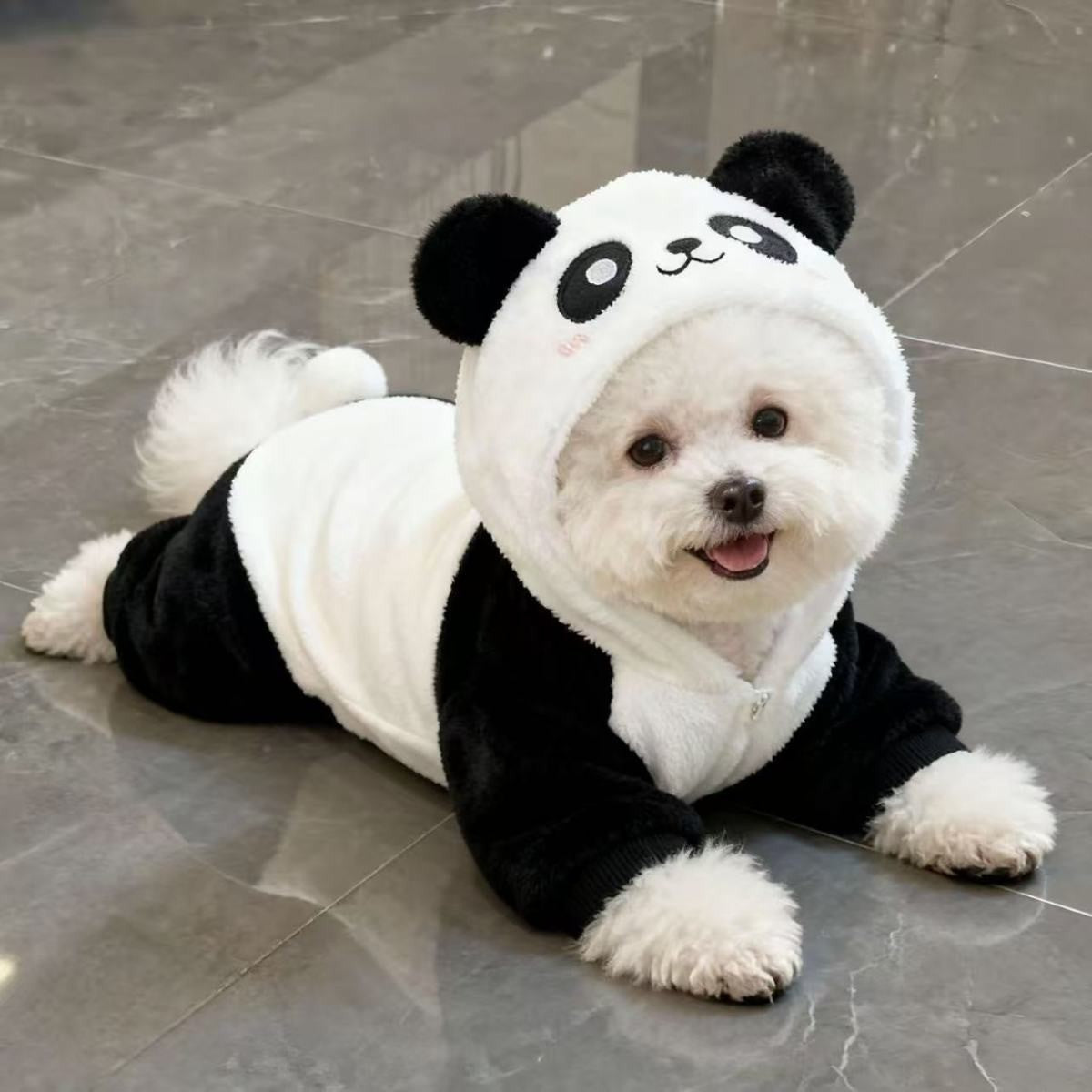 Roupa de Cachorro Panda Transformação Nova Roupa de Inverno Grossa Quente para Cães Pequenos Corgi Teddy Bichon Roupa para Gatos