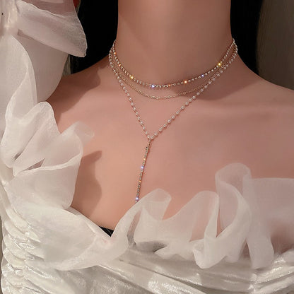 Colares com Pingente em Forma de Coração e Asas de Anjo Cor Prata Zircônia Cúbica 5A Estilo Minimalista Corrente na Clavícula Joias Femininas e para Meninas