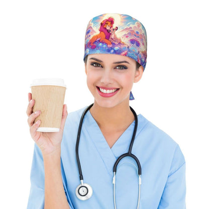 Boné cirúrgico personalizado O Rei Leão, divertido, para homens e mulheres, chapéu de esfoliação, gorro de enfermeira para dentista