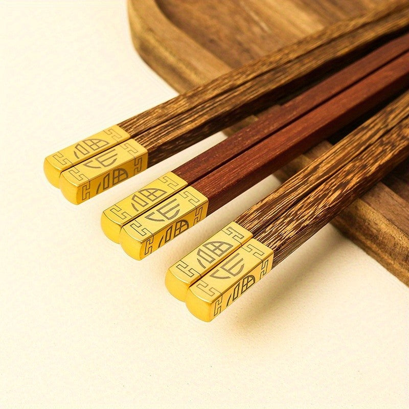 Conjunto de Hashis de Madeira Rosewood para Uso Doméstico Hashis de Madeira Sólida Hashis de Madeira Utensílios de Mesa Japoneses de Madeira Vermelho