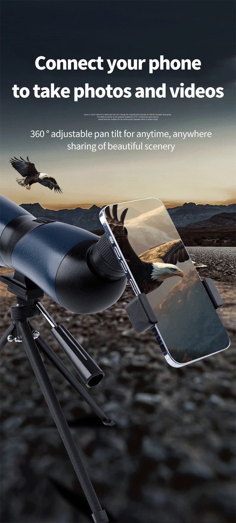 Luneta Monocular com Zoom 25-75x70 Prisma BAK4 À Prova d'Água para Tiro Esportivo Observação de Pássaros Acampamento ao Ar Livre Caça