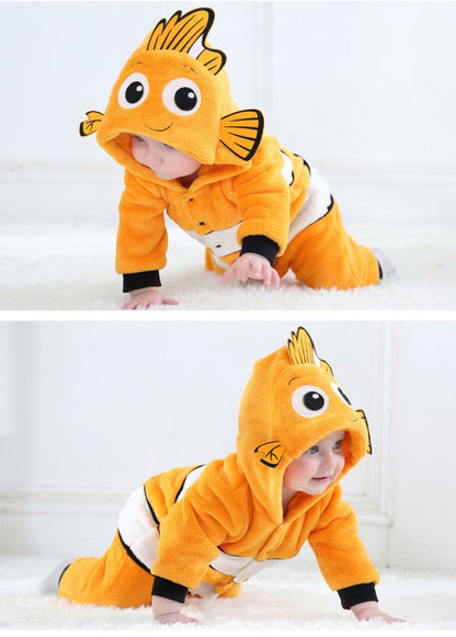Cosplay Clothes Baby Romper Onesie Infant Boy Girl Cartoon Nemo Baby Onesie Ropa Bebe Rompers Onesie Winter Soft Outfit Costume