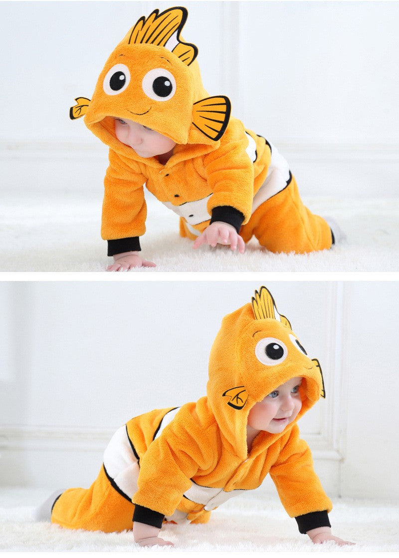 Cosplay Clothes Baby Romper Onesie Infant Boy Girl Cartoon Nemo Baby Onesie Ropa Bebe Rompers Onesie Winter Soft Outfit Costume