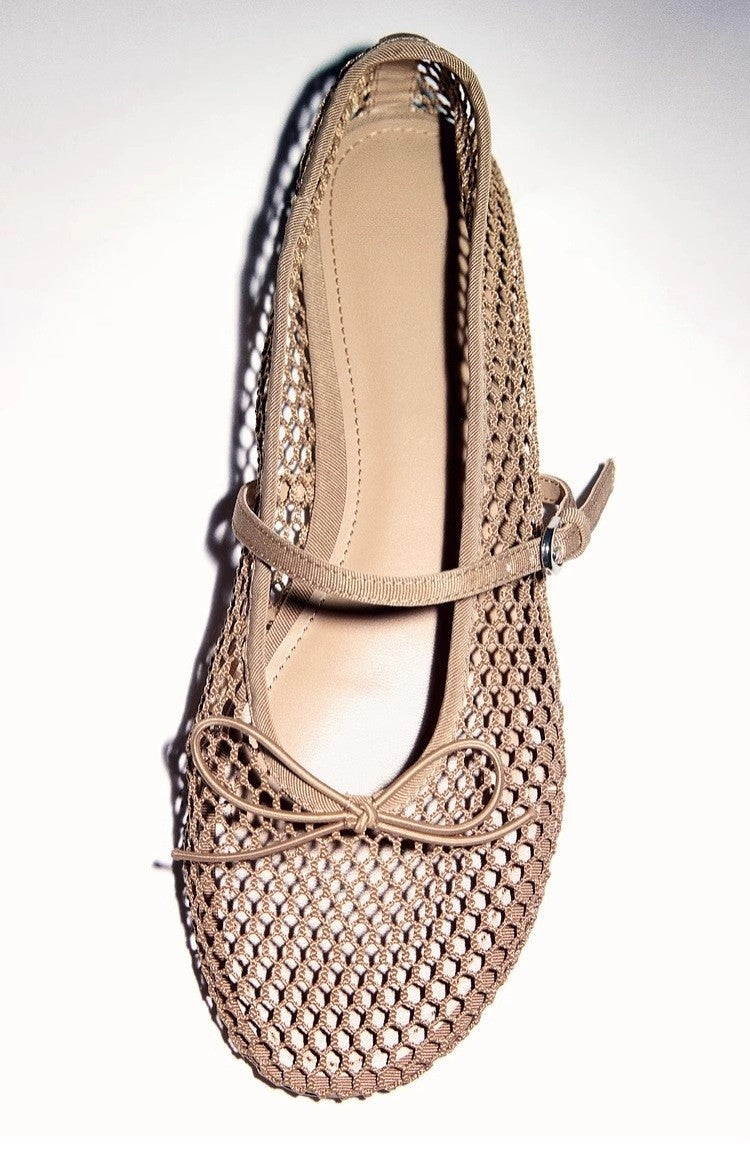 Mesh Summer Ballet Flats Shoes Women Buckle Strap Breathable 2025 New Flats Shoes Ladies Black Mary Janes Footwear Loafers