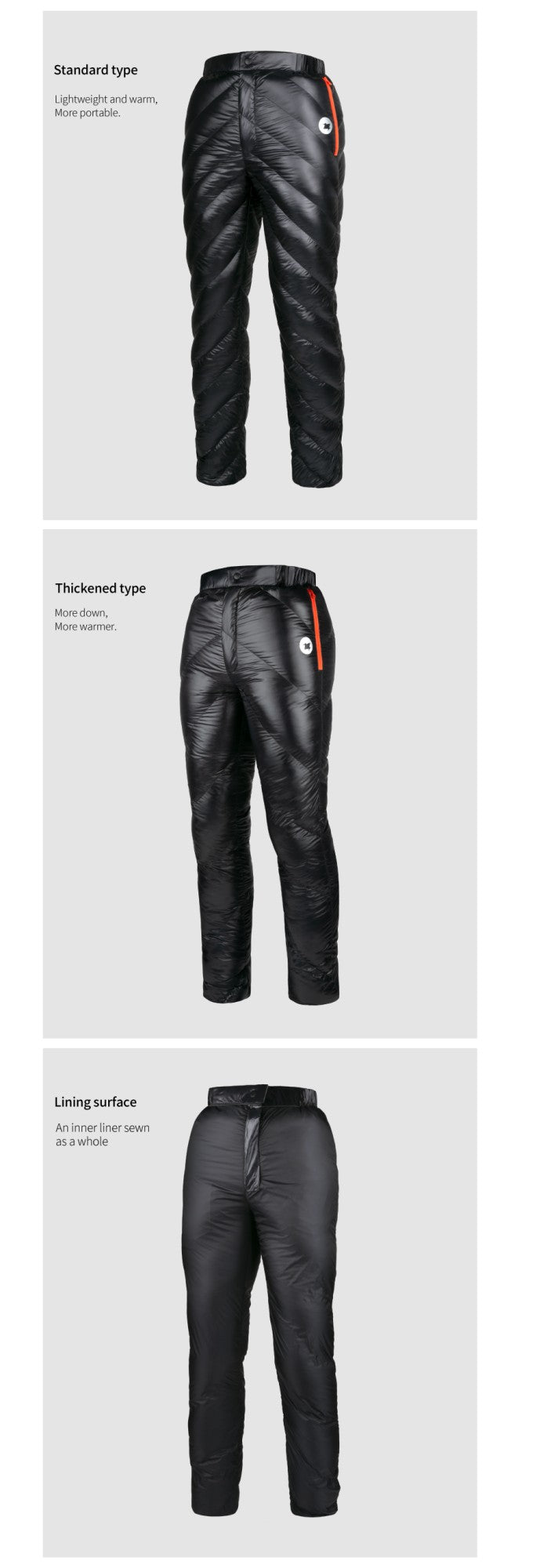 AEGISMAX Upgraded Men Outdoor Camping Hking Winter Warm Ultralight Goose Down Pants 800FP Waterproof Nylon Trousers Unisex