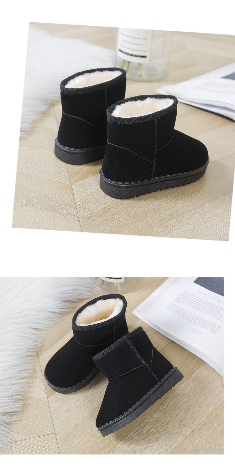 Children Snow Boots for Boys Girls Little Toddler Kids Thermal Boots Ankle Warm Classic Suede Flock Fabric Fashion Autumn Winter