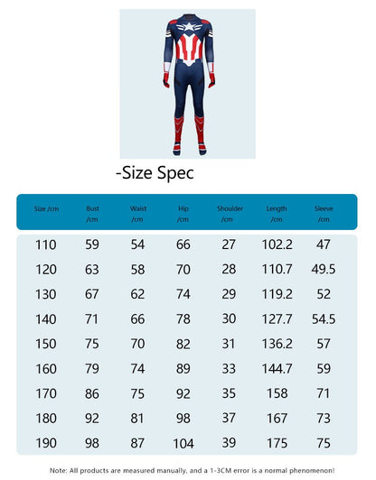 New Captain America 4 Cosplay Kid Adults Jumpsuit Superhero Clothing Creative Party Halloween Carnival Party Suit