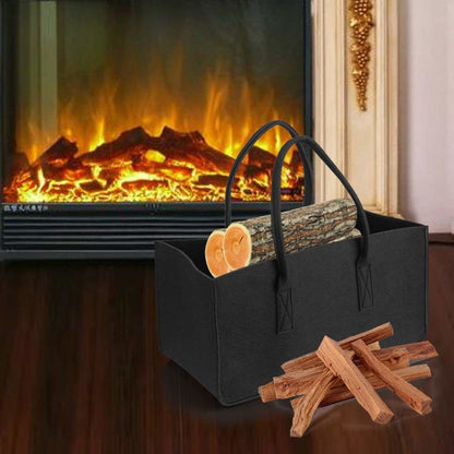 Felt Storage Bag for Fireplace Wood Organizer, Shopping Basket, Magazine Rack, Firewood Pocket, Home Storage Bags Holder