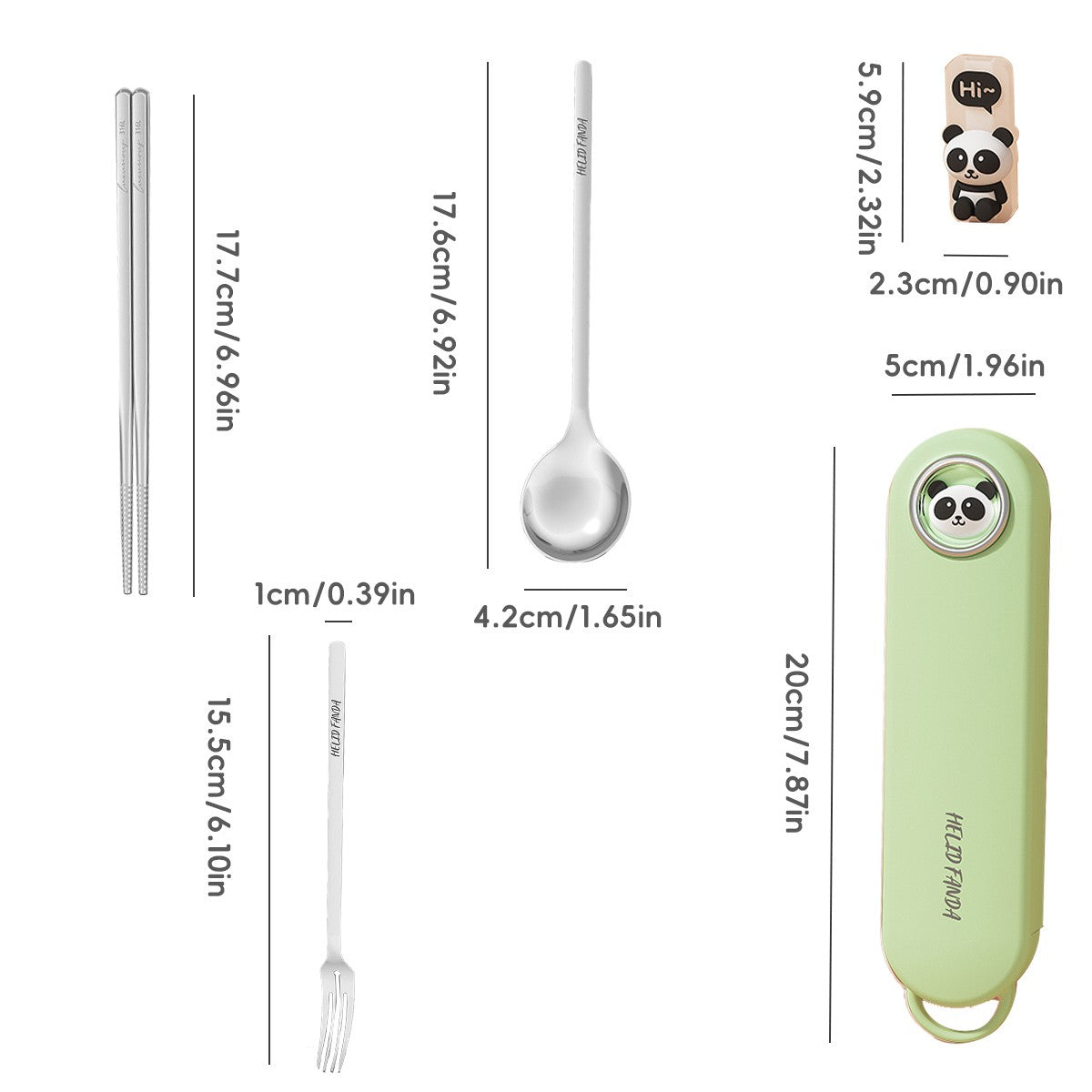 WORTHBUY 5Pcs/Set 316 Stainless Steel Tableware Set With Chopsticks Holder&Box Portable Cartoon Dinnerware Set For Kids Students
