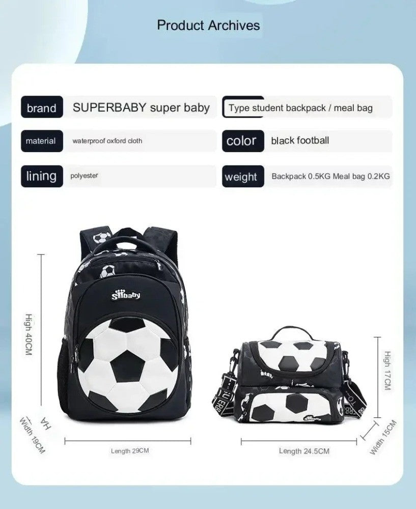 Mochila Infantil Menino Futebol Escolar Anime para Crianças Adolescentes Viagem Mochila Escolar