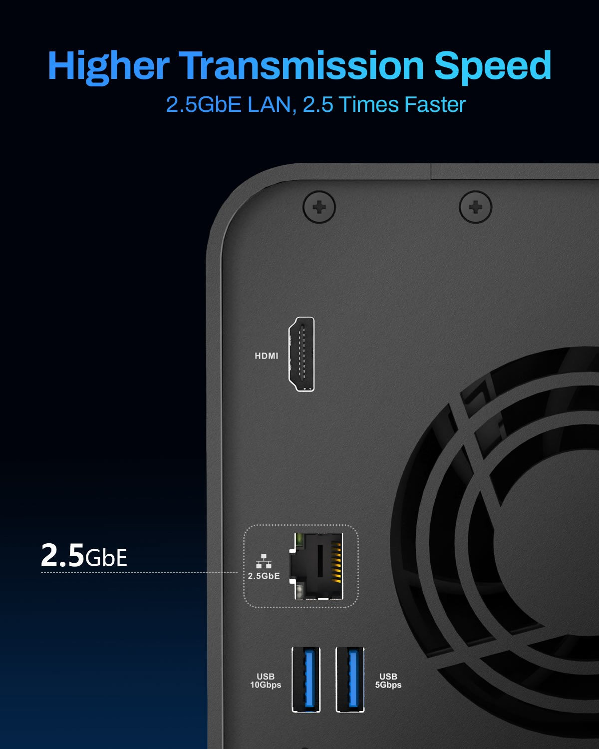 Armazenamento NAS de 2 baias TERRAMASTER F2-425 – CPU Intel x86 Quad-Core, 4GB RAM, Network Attached Storage (Sem discos)