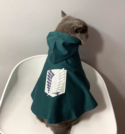 Dog Cloak Cat Cloak Anime Halloween Attack Titaner Pet Cape Shingeki No Kyojin Survey Cosplay Costume Photograph Prop Gifts