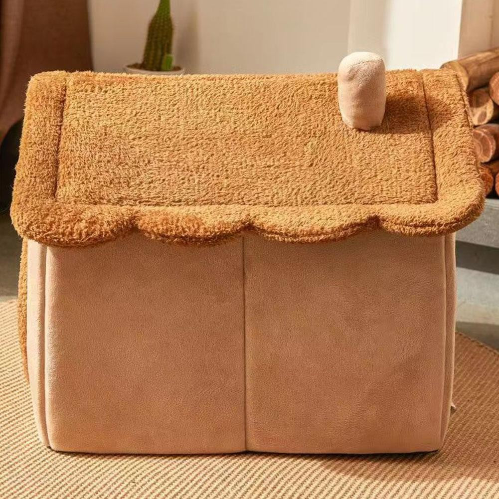 Casa Quente para Pets Engrossada Casa de Gatos e Cães Inverno Quente Universal para Todas as Estações Removível e Lavável Nova Fofa Confortável