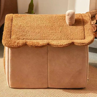 Casa Quente para Pets Engrossada Casa de Gatos e Cães Inverno Quente Universal para Todas as Estações Removível e Lavável Nova Fofa Confortável