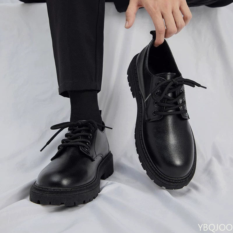 Spring Autumn Men's Business Dress Shoes Black Casual Simple Comfortable Anti slip Wear resistant Round Head Men's Shoes