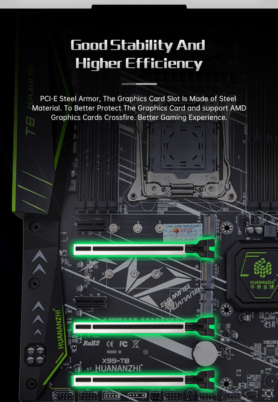 Placa-mãe HUANANZHI X99 T8 LGA 2011-3 XEON X99 compatível com Intel E5 2696 2678 2676 2673 2666 V3 com suporte a memória DDR3 RECC NVME