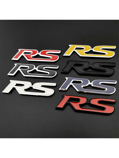 Adesivo 3D RS de Metal, Letras, Logotipo, Grade Dianteira, Porta-Malas Traseiro, Emblema, Crachá, Acessórios para Carros Esportivos RS