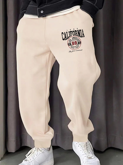 California Los Angeles Letter Printing Man Sweatpants Soft Warm Britches Autumn Street Long Pants Hip Hop All-Match Trousers