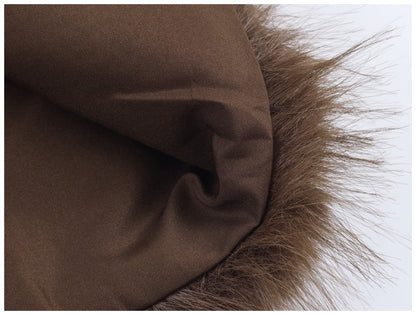 Ladies Coat With Plush Hem Faux Fur Single Breasted Patchwork Knitted Coat Autumn And Winter Daily Fashion Versatile Coat