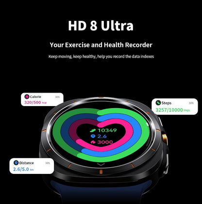 2025 New Watch8 Ultra Smart Watch Classic NFC Health Monitoring  Bluetooth Call 3ATM Waterproof HD Smartwatch For IOS Android