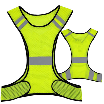 High Visibility Running Vest Breathable Fluorescent Mesh Vest Lightweight Adjustable for Men Women Outdoor Night Riding