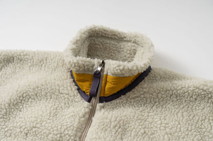 Pata Outdoor Windproof Hiking Fleece Jacket Imitation Lamb Wool Stand Collar Zipper Fleece Jacket Polar Fleece Warm Couple Coat