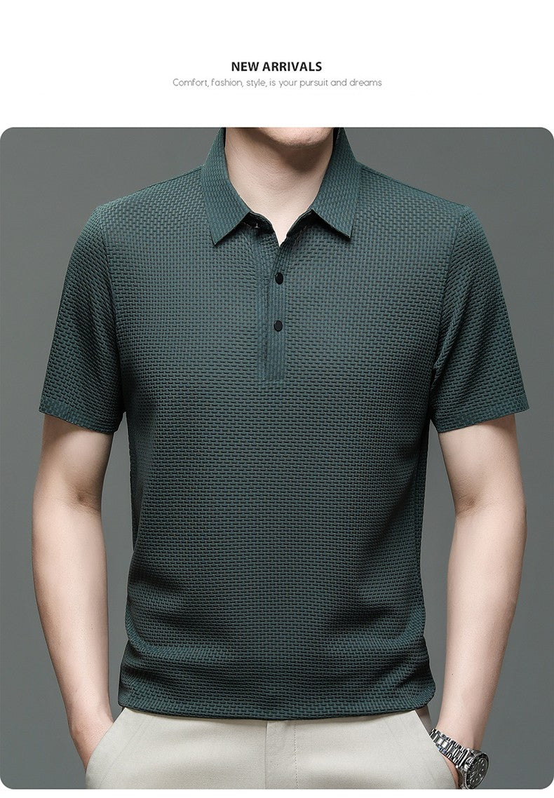 Summer New Men's Short Sleeve T-shirt Cool and Breathable POLO Shirt Business Casual Sweat-absorbing Top
