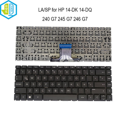 Latin Spanish Keyboard For HP 240 G7 245 G7 246 G7 14-CE 14-DK 14-DK0000 14-DK1003DX 14-DQ 14-DQ0000 L15599-151 L23241-161