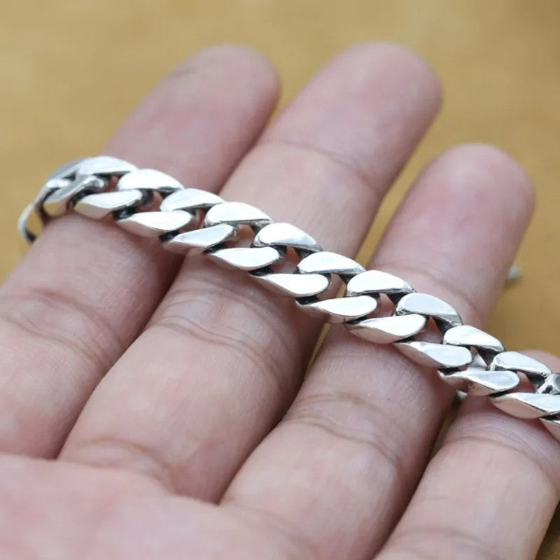 100% S925 Sterling Silver Necklace Bracelet Punk S925 Silver Jewelry Never Fade Carry certificate Men Women Jewelry Gifts