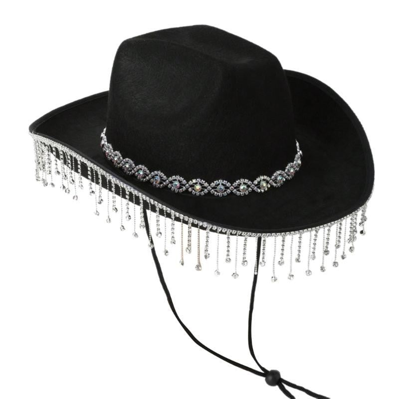 31BB Adjustable Denims Hat Delicate Rhinestones Hat Various Colorful Hat Beautiful for Unisex Casual Wear