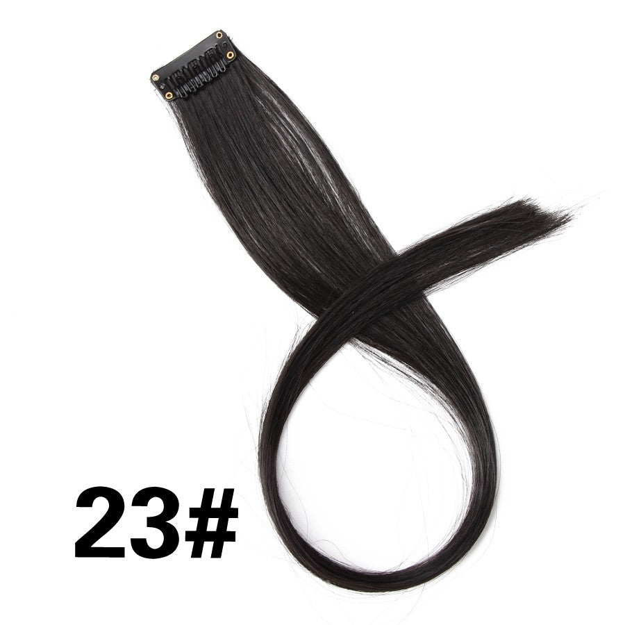 Apliques Sintéticos Presilha de Uma Peça Extensões de Cabelo Arco-Íris Cabelo Sintético Liso Peças de Cabelo de 45cm Longo Ombré Rosa Roxo Vermelho Azul