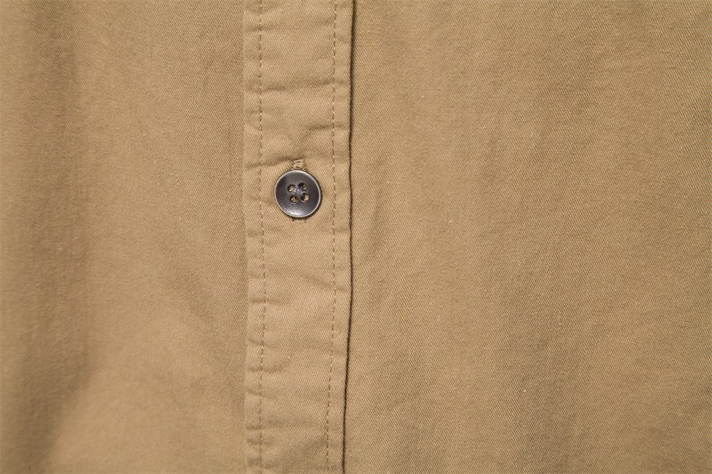 AIOPESON 2023 New Autumn Military Style 100% Cotton Pocket Shirt for Men Solid Color Slim Casual Men Shirts Long Sleeve