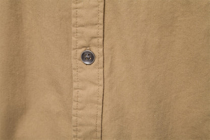 AIOPESON 2023 New Autumn Military Style 100% Cotton Pocket Shirt for Men Solid Color Slim Casual Men Shirts Long Sleeve