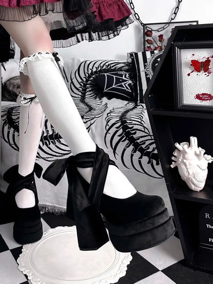 Luxury Shoes Fashion Designer Platform Women Mary Jane Shoes Cross Strap Thick Heel Shoes Ladies College Style Dress Pumps Shoe