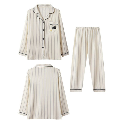 Cartoon Dog Letter Plaid Print Pajama Sets for Women Plus Size Sweet Cute Harajuku Style 2PC Set Sleepwear Autumn New Homewear