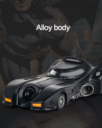 1:24 Scale 1989 Batmobile Sports Car Alloy Miniature Model Metal Diecast Vehicle Sound Light Plaything Decoration Gifts for Kids