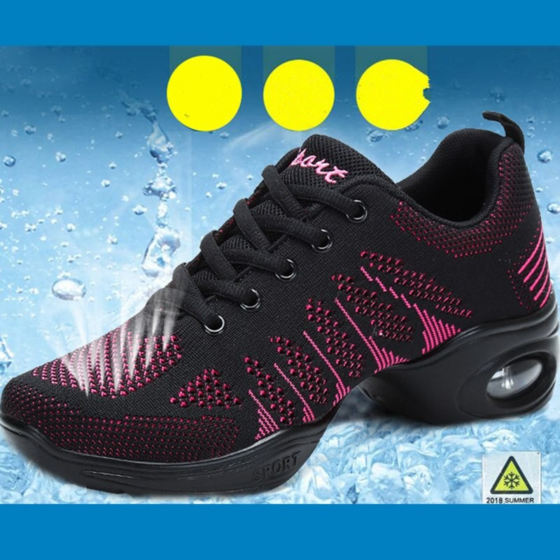 Women Dance Shoes Jazz Ballroom Dancing Comfortable Lady PU Soft Outsole Training Breathable Modern Tango Dance Sneakers